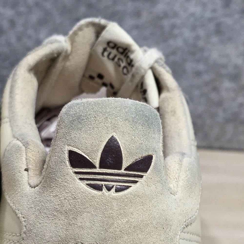 Adidas Tuscany Goodyear Racing Driving‎ Shoes White Blue Brown Stripe Size 6